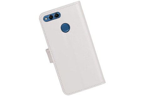 BAOHU Hoesje Geschikt voor Huawei P Smart - Portemonnee booktype wallet case Wit