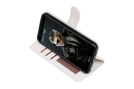 BAOHU Hoesje Geschikt voor Huawei P Smart - Portemonnee booktype wallet case Wit