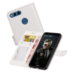 BAOHU Hoesje Geschikt voor Huawei P Smart - Portemonnee booktype wallet case Wit