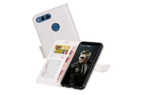 BAOHU Hoesje Geschikt voor Huawei P Smart - Portemonnee booktype wallet case Wit