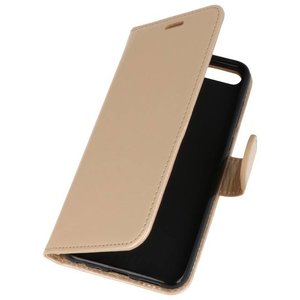 BAOHU Wallet Cases Hoesje Geschikt voor Huawei Honor 7X Goud