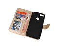BAOHU Wallet Cases Hoesje Geschikt voor Huawei Honor 7X Goud