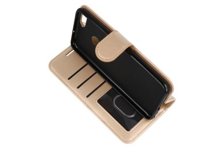 BAOHU Wallet Cases Hoesje Geschikt voor Huawei Honor 7X Goud