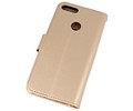BAOHU Wallet Cases Hoesje Geschikt voor Huawei Honor 7X Goud