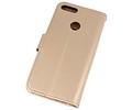 Wallet Cases Hoesje voor Huawei Honor 7X Goud