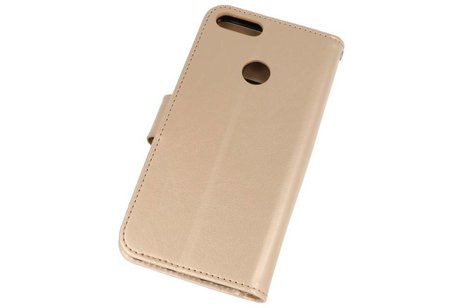 BAOHU Wallet Cases Hoesje Geschikt voor Huawei Honor 7X Goud