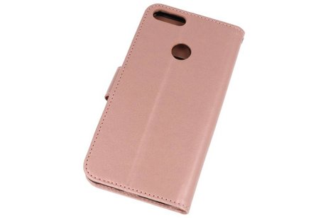 BAOHU Wallet Cases Hoesje Geschikt voor Huawei Honor 7X Roze