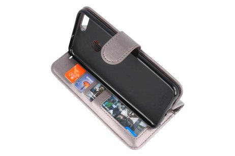 BAOHU Wallet Cases Hoesje Geschikt voor Huawei Honor 7X Grijs