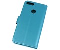BAOHU Wallet Cases Hoesje Geschikt voor Huawei Honor 7X Turquoise