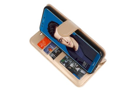 BAOHU Wallet Cases Hoesje Geschikt voor Huawei Honor 9 Lite Goud