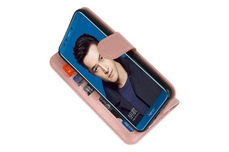 BAOHU Wallet Cases Hoesje Geschikt voor Huawei Honor 9 Lite Roze