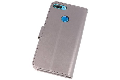 BAOHU Wallet Cases Hoesje Geschikt voor Huawei Honor 9 Lite Grijs