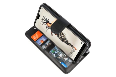 BAOHU Wallet Cases Hoesje Geschikt voor Huawei P20 Zwart