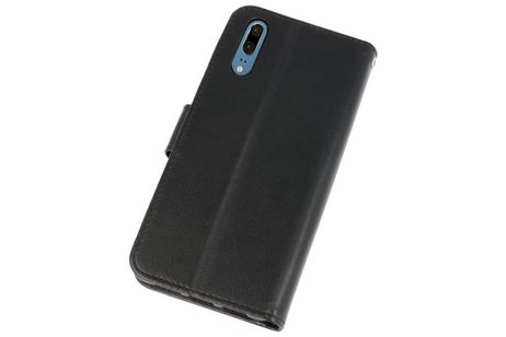 BAOHU Wallet Cases Hoesje Geschikt voor Huawei P20 Zwart