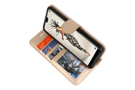BAOHU Wallet Cases Hoesje Geschikt voor Huawei P20 Goud