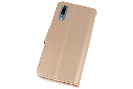 BAOHU Wallet Cases Hoesje Geschikt voor Huawei P20 Goud