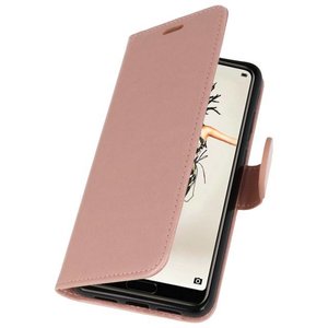 BAOHU Wallet Cases Hoesje Geschikt voor Huawei P20 Roze