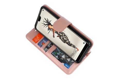 BAOHU Wallet Cases Hoesje Geschikt voor Huawei P20 Roze