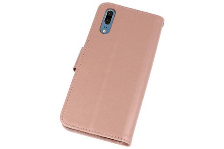 BAOHU Wallet Cases Hoesje Geschikt voor Huawei P20 Roze