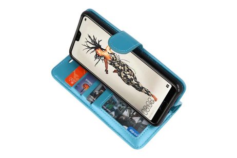 BAOHU Wallet Cases Hoesje Geschikt voor Huawei P20 Turquoise