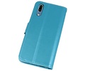 BAOHU Wallet Cases Hoesje Geschikt voor Huawei P20 Turquoise