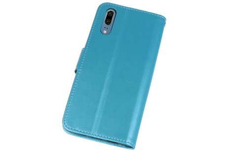BAOHU Wallet Cases Hoesje Geschikt voor Huawei P20 Turquoise