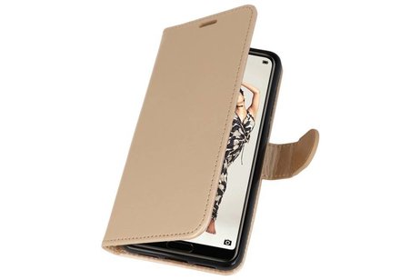 Wallet Cases Hoesje voor Huawei P20 Pro Goud