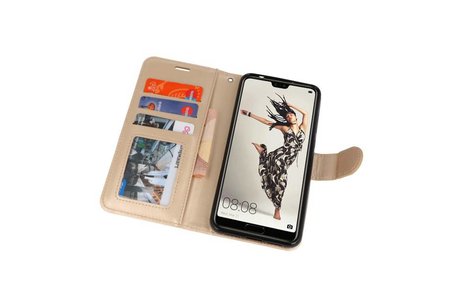 Wallet Cases Hoesje voor Huawei P20 Pro Goud