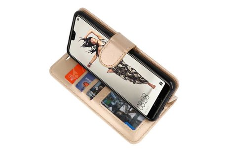 BAOHU Wallet Cases Hoesje Geschikt voor Huawei P20 Pro Goud