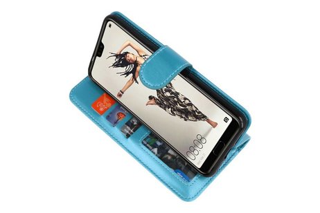 BAOHU Wallet Cases Hoesje Geschikt voor Huawei P20 Pro Turquoise