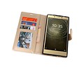 Wallet Cases Hoesje voor Xperia L2 Goud