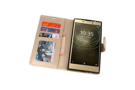 Wallet Cases Hoesje voor Xperia L2 Goud