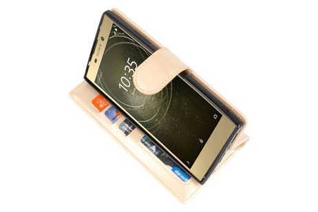 Wallet Cases Hoesje voor Xperia L2 Goud