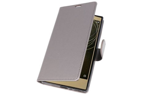 Wallet Cases Hoesje voor Xperia L2 Grijs