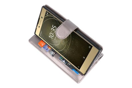 Wallet Cases Hoesje voor Xperia L2 Grijs