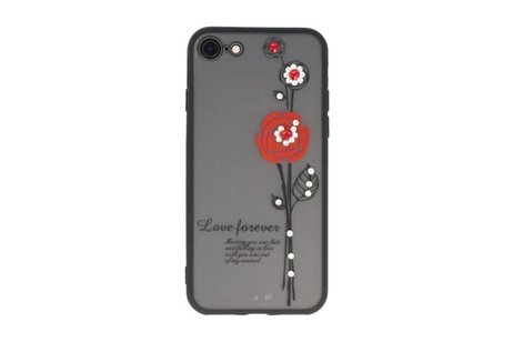 Love Forever Hoesjes Geschikt voor iPhone 8 Rood