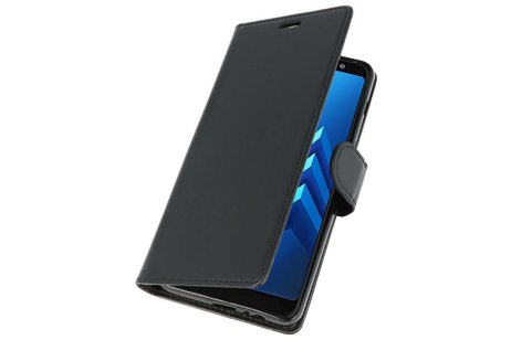 BAOHU Wallet Cases Hoesje Geschikt voor Samsung Galaxy A8 Plus (2018) - Zwart