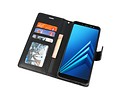 BAOHU Wallet Cases Hoesje Geschikt voor Samsung Galaxy A8 Plus (2018) - Zwart
