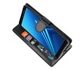 BAOHU Wallet Cases Hoesje Geschikt voor Samsung Galaxy A8 Plus (2018) - Zwart