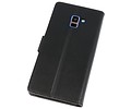 BAOHU Wallet Cases Hoesje Geschikt voor Samsung Galaxy A8 Plus (2018) - Zwart