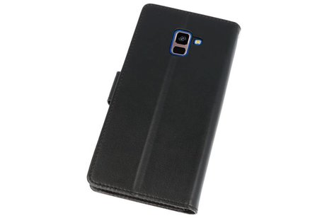 BAOHU Wallet Cases Hoesje Geschikt voor Samsung Galaxy A8 Plus (2018) - Zwart