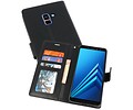 BAOHU Wallet Cases Hoesje Geschikt voor Samsung Galaxy A8 Plus (2018) - Zwart