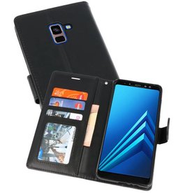 BAOHU Wallet Cases Hoesje voor Samsung Galaxy A8 Plus (2018) - Zwart