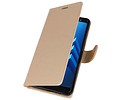 BAOHU Wallet Cases Hoesje Geschikt voor Samsung Galaxy A8 Plus (2018) - Goud