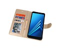 BAOHU Wallet Cases Hoesje Geschikt voor Samsung Galaxy A8 Plus (2018) - Goud