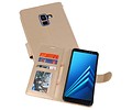 BAOHU Wallet Cases Hoesje Geschikt voor Samsung Galaxy A8 Plus (2018) - Goud