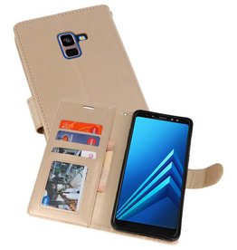 Wallet Cases Hoesje voor Samsung Galaxy A8 Plus (2018) - Goud