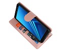 BAOHU Wallet Cases Hoesje Geschikt voor Samsung Galaxy A8 Plus (2018) - Roze