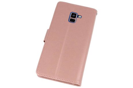 BAOHU Wallet Cases Hoesje Geschikt voor Samsung Galaxy A8 Plus (2018) - Roze