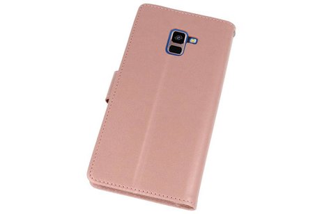 Wallet Cases Hoesje voor Galaxy A8 Plus (2018) Roze